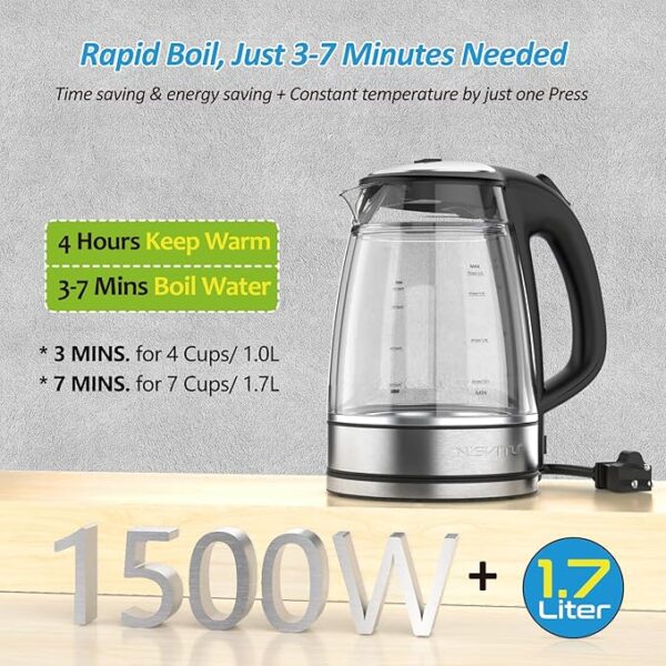 Deals on Nisvitu 1.7L Double Glass Electric Kettle with code 50EWCLNU - Image 5