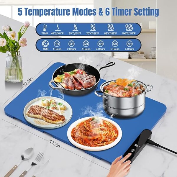 Electric Warming Tray, Rollable Food Warming Mat With Code TQ89F4KM - Image 2