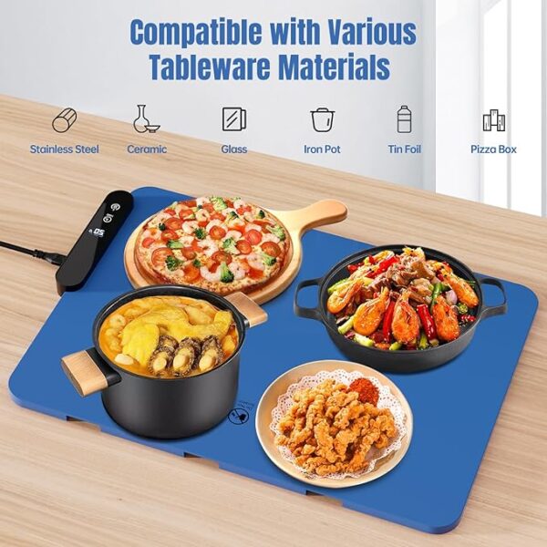 Electric Warming Tray, Rollable Food Warming Mat With Code TQ89F4KM - Image 4