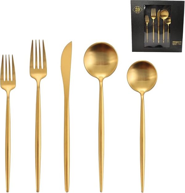 Gold Silverware Set for 4 58% Off Use Code 507GSNGT