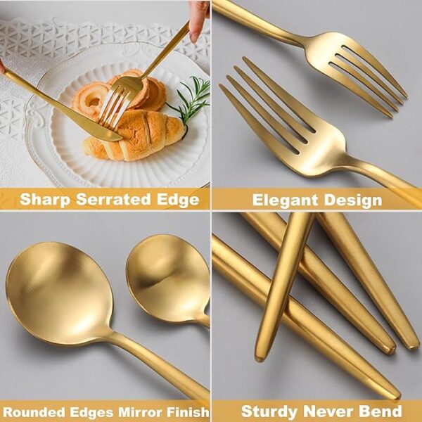Gold Silverware Set for 4 58% Off Use Code 507GSNGT - Image 3