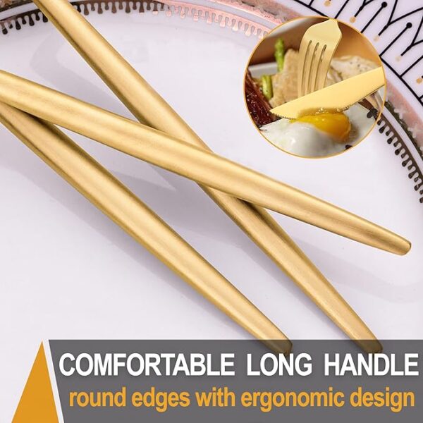Gold Silverware Set for 4 58% Off Use Code 507GSNGT - Image 4
