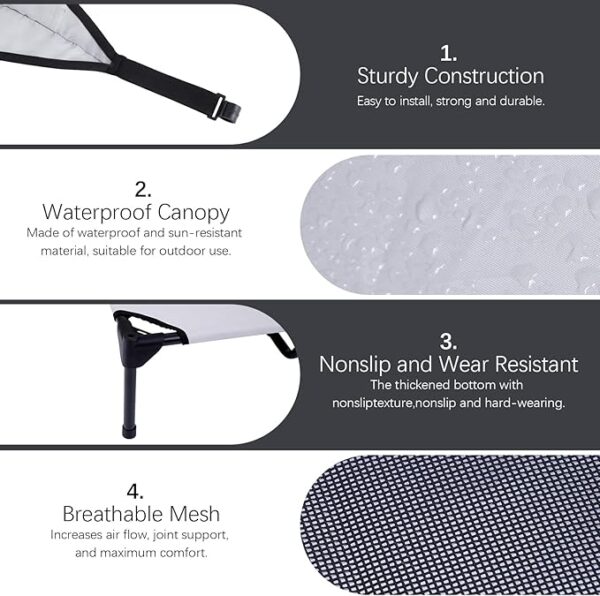 Elevated Dog Bed with Removable Canopy 50% Off - Image 3