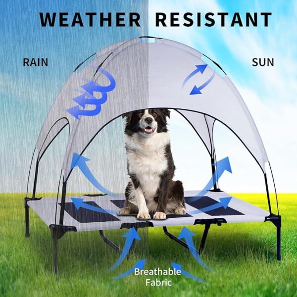 Elevated Dog Bed with Removable Canopy 50% Off - Image 4