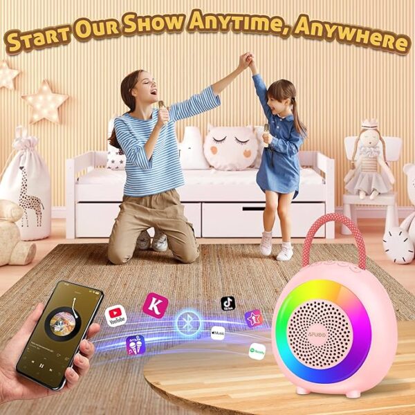 Bluetooth Karaoke Machine Set for 3+ Kids & Adults 50% Off - Image 2