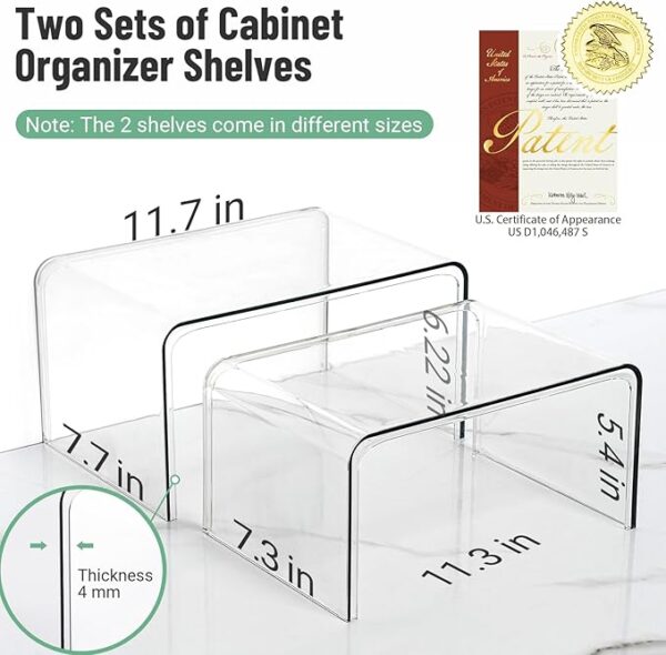 Clear Cabinet Organizer, Shelf Organizer Set 53% Off - Image 2