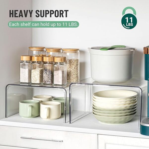 Clear Cabinet Organizer, Shelf Organizer Set 53% Off - Image 3