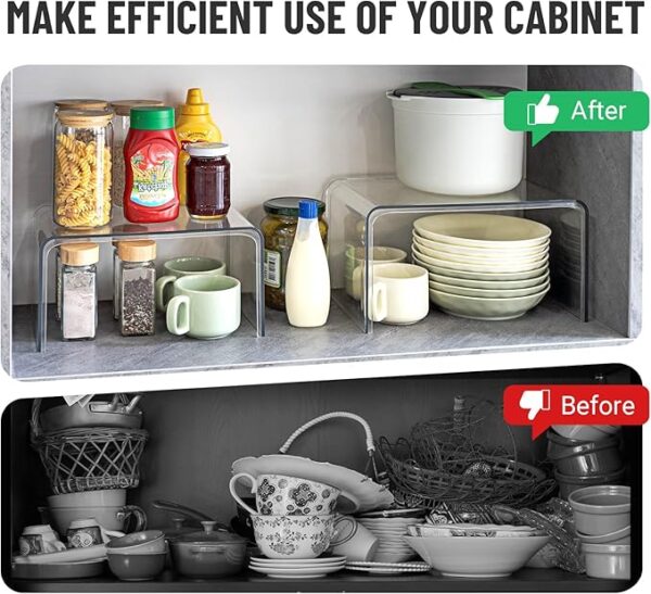 Clear Cabinet Organizer, Shelf Organizer Set 53% Off - Image 5