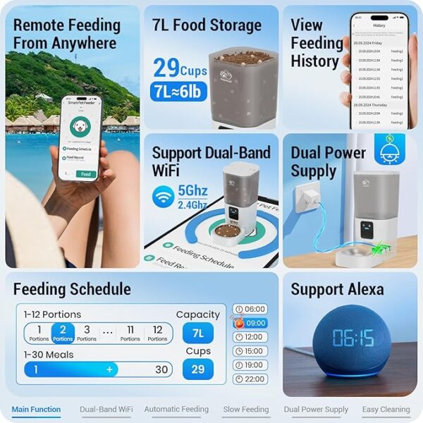 7L Automatic Cat Feeder with Slow Feed 40% Saving - Image 2