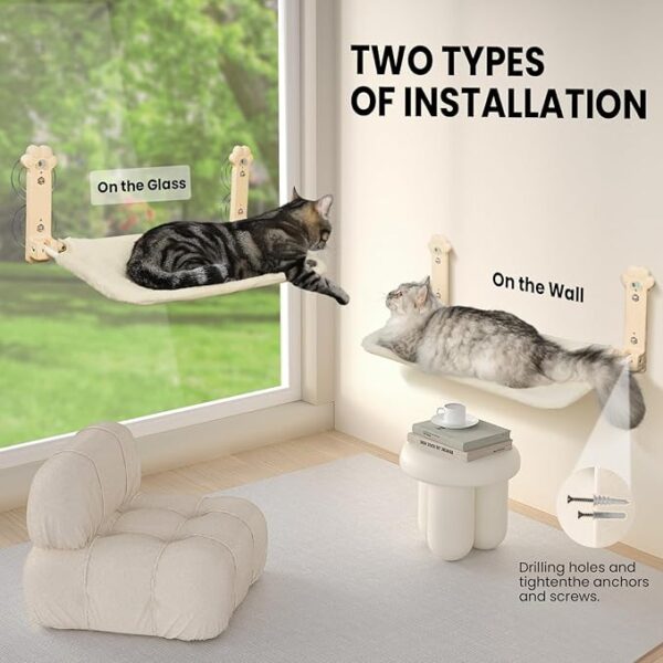 2 Pack Cat Window Perch, Foldable Cat Hammock 42% Off - Image 2