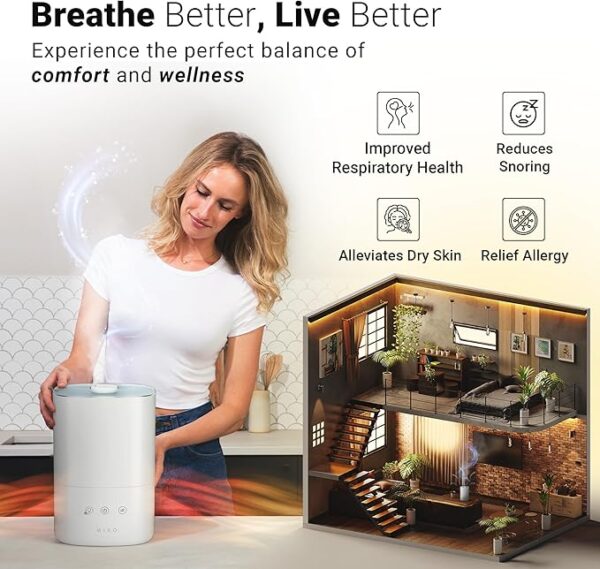 MIKO Ultrasonic Humidifiers for Bedroom Baby 58% Off - Image 2