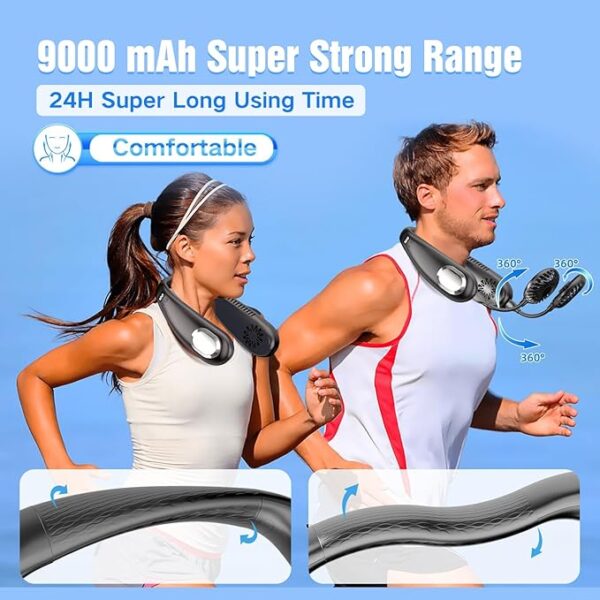 Portable Neck Fan, 9000mAh Hand Free 40% Off - Image 5