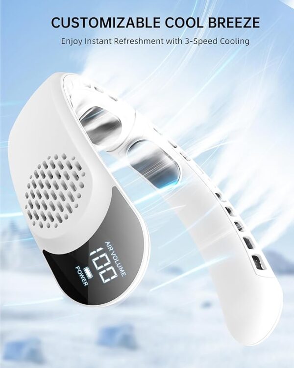 FrSara Rechargeable Neck Fan With LED Display 21% Off - Image 2
