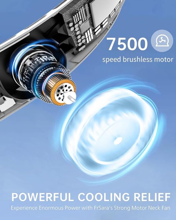 FrSara Rechargeable Neck Fan With LED Display 21% Off - Image 4