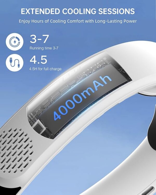 FrSara Rechargeable Neck Fan With LED Display 21% Off - Image 5