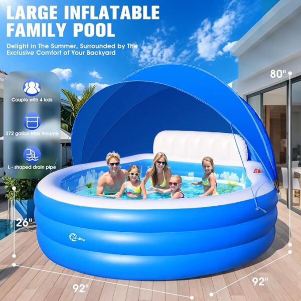 Inflatable Pool with Canopy 33% Off - Image 5