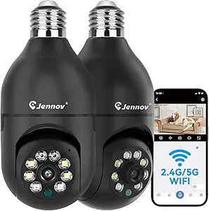 Jennov 2K WiFi Light Bulb Security Camera 40% Off