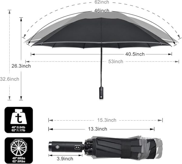 Lejorain Folding Reverse LED Umbrella 50% Off - Image 2