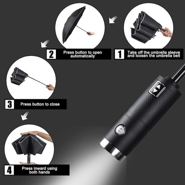 Lejorain Folding Reverse LED Umbrella 50% Off - Image 3